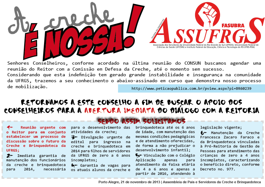 abaixo assinado creche