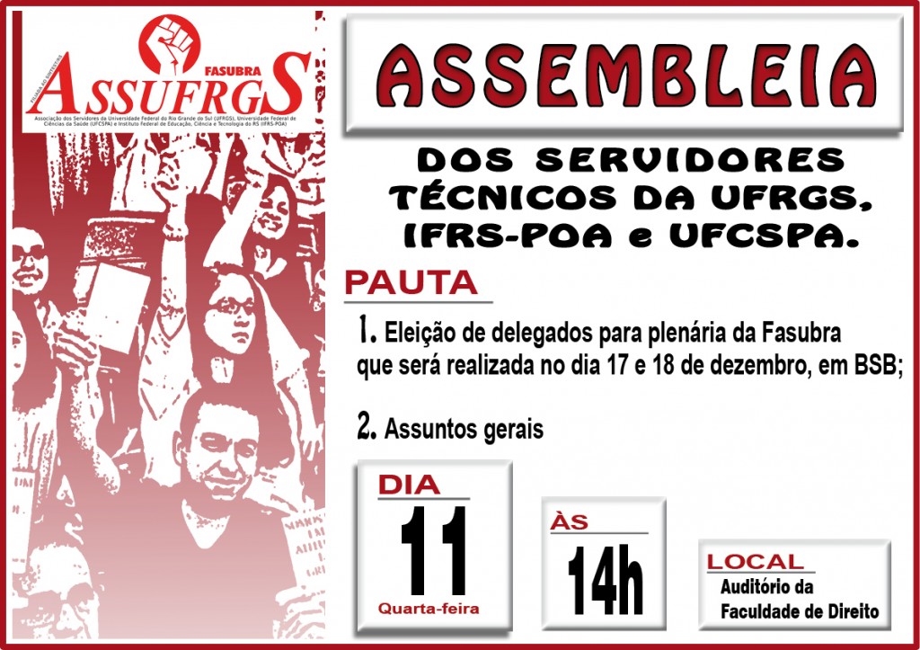 CARTAZ ASSEMBLEIA DELEGADOS FASUBRA