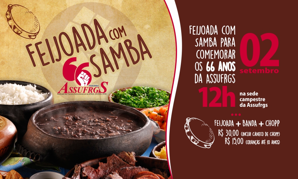 Para celebrar as amizades e a cultura brasileira, Sogipa realiza mais uma  edição do Feijoada, Samba e Cia. Convites à disposição, Notícias